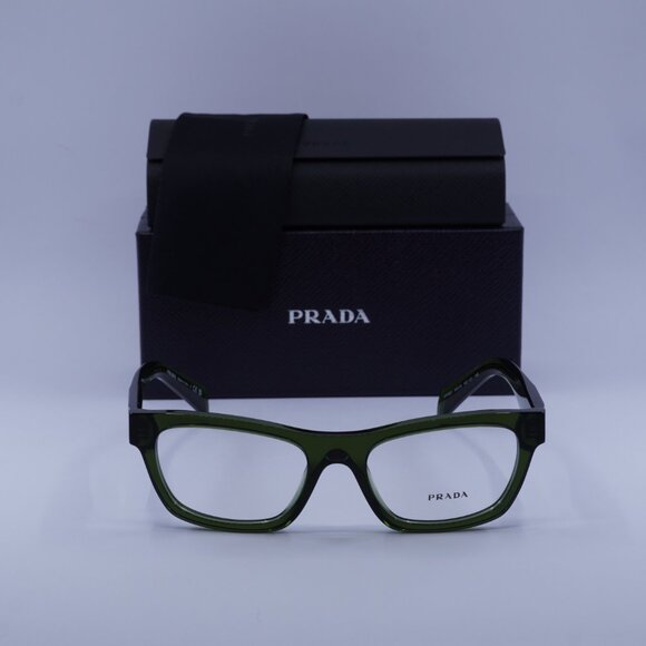Prada PRB01V 19Z1O1 Cat Eye Eyeglasses - Transparent Bottle Green 54mm - Picture 2 of 9